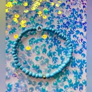 Blue & Gold Children’s Bracelet w/ Letter “A”